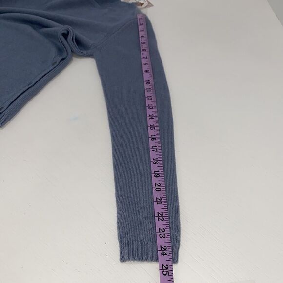 Benedetto B. Merino Wool Cashmere Blend Knit Sweater In Haze Blue NWT Size M - Picture 11 of 15